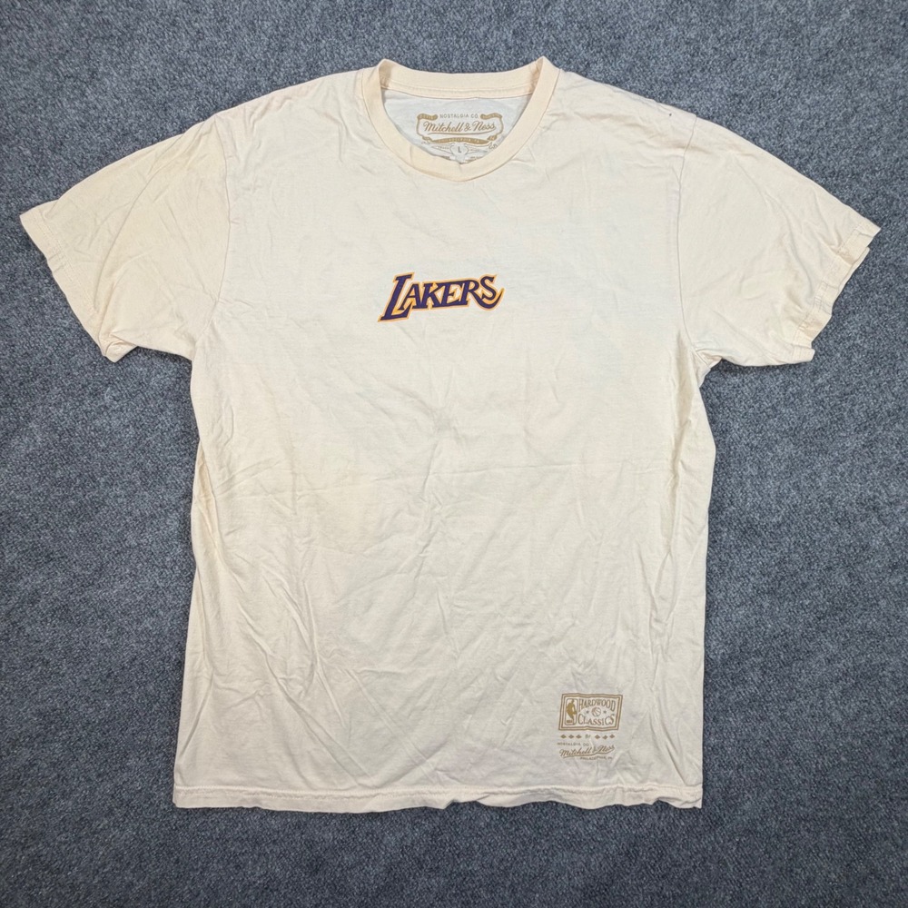 Mitchell & Ness Mens Lakers 2000 NBA Finals Champions T-Shirt Cream Large 0830
